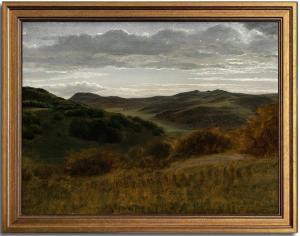 Vintage Gold Framed Mountain Landscape Wall Art