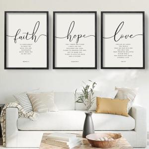 Framed Farmhouse Bible Verses Wall Art Set