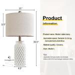 Modern White Ceramic Bedside Lamp Set of 2