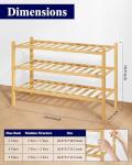 Kitsure Stackable Bamboo Shoe Rack Organizer