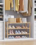Kitsure Stackable Bamboo Shoe Rack Organizer