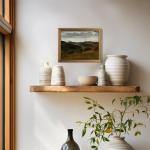 Vintage Gold Framed Mountain Landscape Wall Art