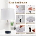 Set of 2 Modern Ceramic Bedside Table Lamps