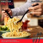 Disposable Plastic Serving Utensils - Set of 18 Black Plastic Utensils, 6 Each 6" Serving Tongs, 10” Serving Spoons, 10” Serving Forks, Buffet Serving Utensils, Party Utensils