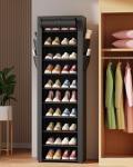 Kitsure 10-Tier Shoe Rack with Dust Cover