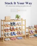 Kitsure Stackable Bamboo Shoe Rack Organizer