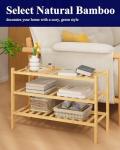 Kitsure Stackable Bamboo Shoe Rack Organizer