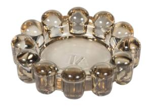 Chic Smoky Glass Bubble Candle Dish