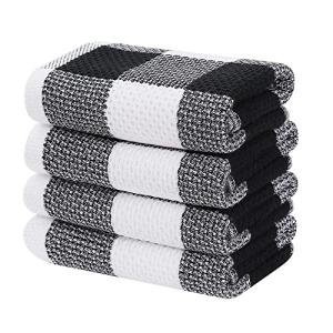 Cotton Waffle Weave Kitchen Towels, 4-Pack
