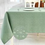 Sage Green Waterproof Linen Tablecloth for Rectangles