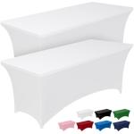 Fitted Spandex Tablecloths for Rectangle Tables - 2 Pack