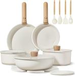 19-Piece Non-Stick Cookware Set with Detachable Handles