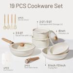 19-Piece Non-Stick Cookware Set with Detachable Handles