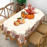 Thanksgiving Turkey Pumpkin Waterproof Tablecloth 54 x 72