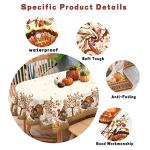 Thanksgiving Turkey Pumpkin Waterproof Tablecloth 54 x 72