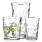 Home Essentials & Beyond Glassware Set 18 Piece Mixed Drinkware Set. 6 Highball Tumblers-17 oz., 6 Rock Whiskey-13 oz., and 6 Juice-7 oz. All Size Glass Cups Drinking Glasses. (Design on Inner Glass)