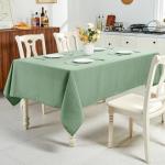 Sage Green Waterproof Linen Tablecloth for Rectangles