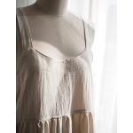 Uaussi Cross Back Cotton Linen Apron with Pockets