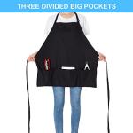 Adjustable Black Cotton Bib Aprons - 2 Pack
