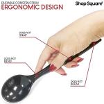 Disposable Plastic Serving Utensils - Set of 18 Black Plastic Utensils, 6 Each 6" Serving Tongs, 10” Serving Spoons, 10” Serving Forks, Buffet Serving Utensils, Party Utensils