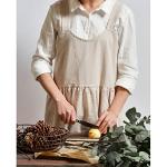 Uaussi Cross Back Cotton Linen Apron with Pockets