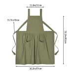 Olive Green Cotton Linen Pinafore Apron Dress