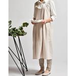 Uaussi Cross Back Cotton Linen Apron with Pockets