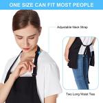Adjustable Black Cotton Bib Aprons - 2 Pack