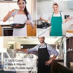 Adjustable Black Cotton Bib Aprons - 2 Pack