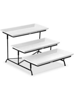 Yedio 3-Tier White Serving Tray Stand