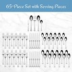 Mikasa Harmony 65-Piece Flatware Set for 12, 18/10 Stainless Steel Silverware with Forks, Knives, Spoons, and Serving Utensils, Elegant Design