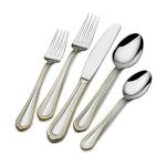Mikasa Gold Accent Regent Bead Flatware Set for 12