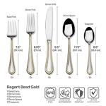 Mikasa Gold Accent Regent Bead Flatware Set for 12