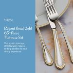 Mikasa Gold Accent Regent Bead Flatware Set for 12