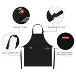 Adjustable Black Cotton Chef Apron with 2 Pockets