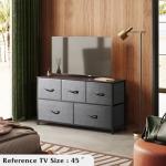 WLIVE 5-Drawer Fabric Dresser in Dark Grey