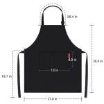 Adjustable Black Cotton Chef Apron with 2 Pockets
