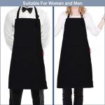 Adjustable Black Cotton Chef Apron with 2 Pockets