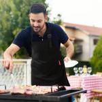 Adjustable Black Cotton Chef Apron with 2 Pockets