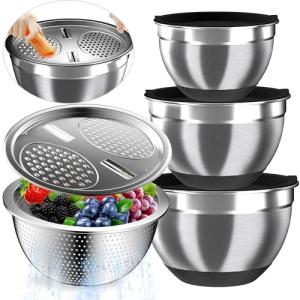 Stainless Steel Mixing Bowls Set with Lids