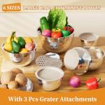 Fyrnova 6-Piece Stainless Steel Mixing Bowls Set