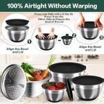 Stainless Steel Mixing Bowls Set with Lids