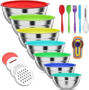 7-Piece Stainless Steel Mixing Bowls Set with Lids