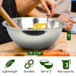 Set of 2 Professional Stainless Steel Mixing Bowls