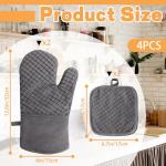 4-Piece High Heat Oven Mitts and Potholders