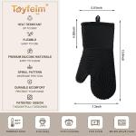 Heat-Resistant Silicone Oven Mitts Set - Black