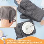 4-Piece High Heat Oven Mitts and Potholders