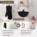 Heat-Resistant Silicone Oven Mitts Set - Black