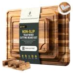 Teak Wood Cutting Board Set - 3 Pack