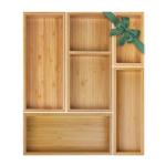 Bamboo Drawer Organizer Set - 5 Multi-Use Dividers